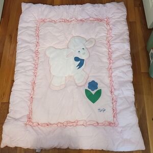 Pink Baby Comforter with Lamb Design